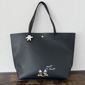 Disney Colors By Jennifer Sky Black Tote Bag W/ Minnie And Mickey Mouse EUC